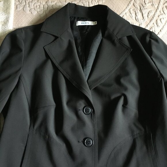 Vintage Made in Canada Black Scuba Semi Cropped Blazer - Picture 7 of 15